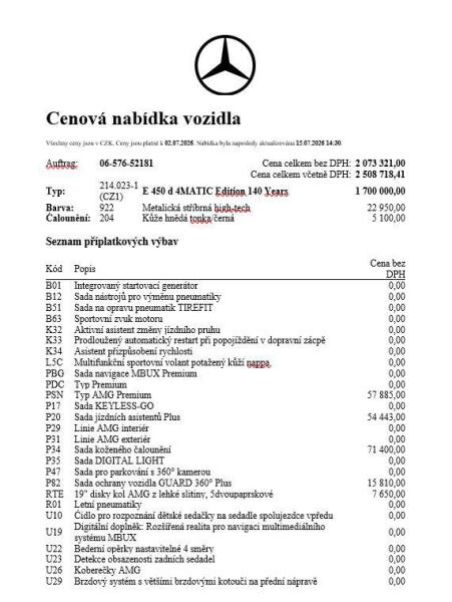 Mercedes Třída E - hlavní fotka inzerátu